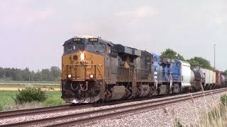 7/11/23 Near Hoytville, OH; CSX 3014 leads M369 w/ 2 CEFX AC4400CW s!