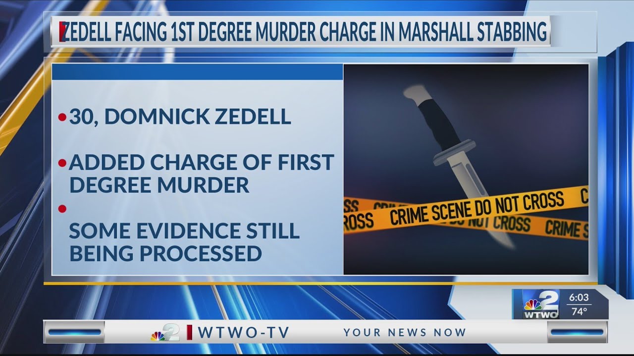 Zedell facing 1st degree murder charge in Marshall stabbing - YouTube