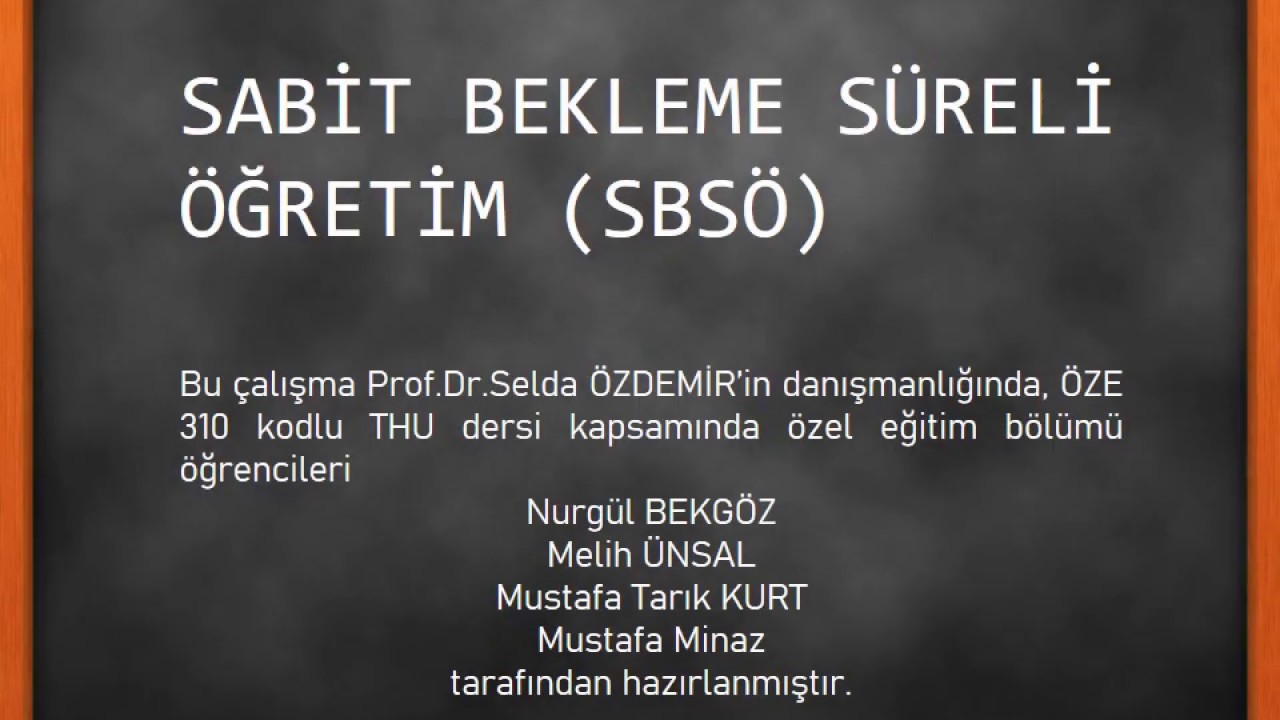 Sabit Bekleme Süreli Öğretim Yöntemi