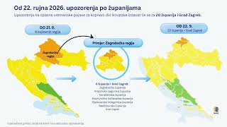 Od 22. rujna 2026. upozorenja za Hrvatsku po županijama