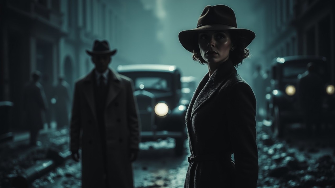 Темно-синий человек ночью