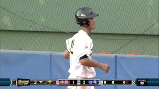 20140713-2 爆米花 綺麗VS台電 3下 林廉凱補上一支二壘安打將蔡智榆送回來 台電2:1領先