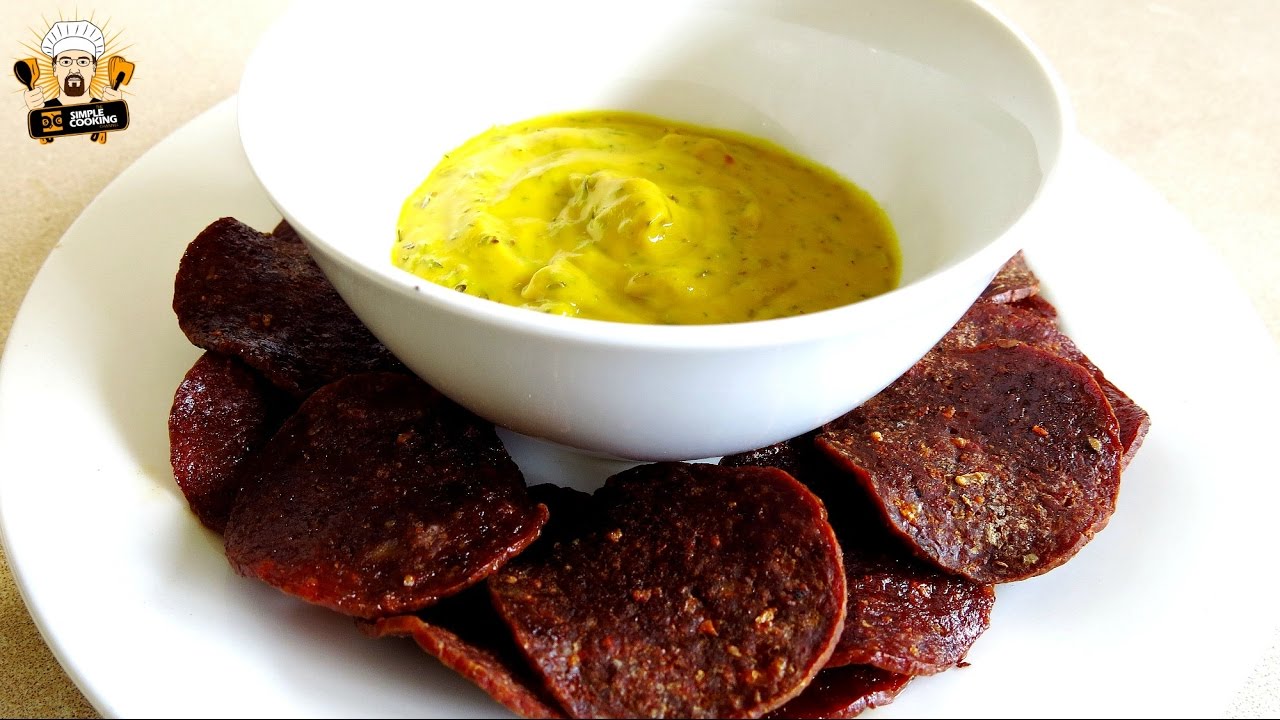 CRISPY SALAMI CHIPS WITH THYME MUSTARD YouTube