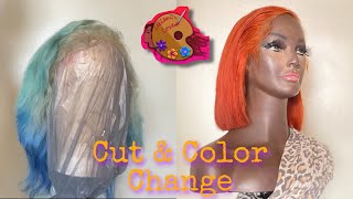 How To: Color Blue Hair Orange!! 🎨 Hair color change on a wig 🎨 How to switch your wig color! 🎨 Net Worth