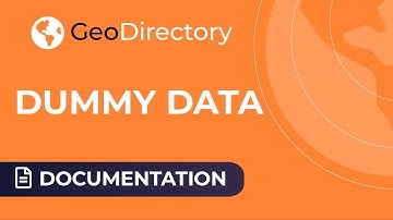 Dummy Data Import Overview