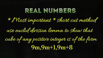 #RealNumbers Euclid division lemma to show cube of any positive integer is of the form 9m,9m+1,9m+8,