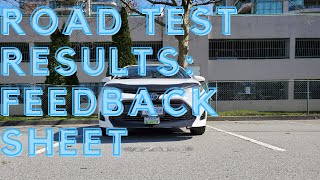 Road Test Results Sheet - Test Feedback - SenSen Driving School