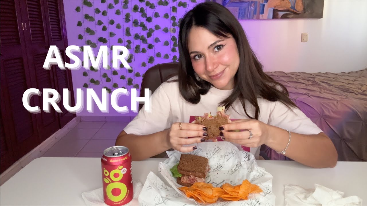 ASMR Mukbang: Sándwich + Papas | Crunch Satisfying Eating Sounds