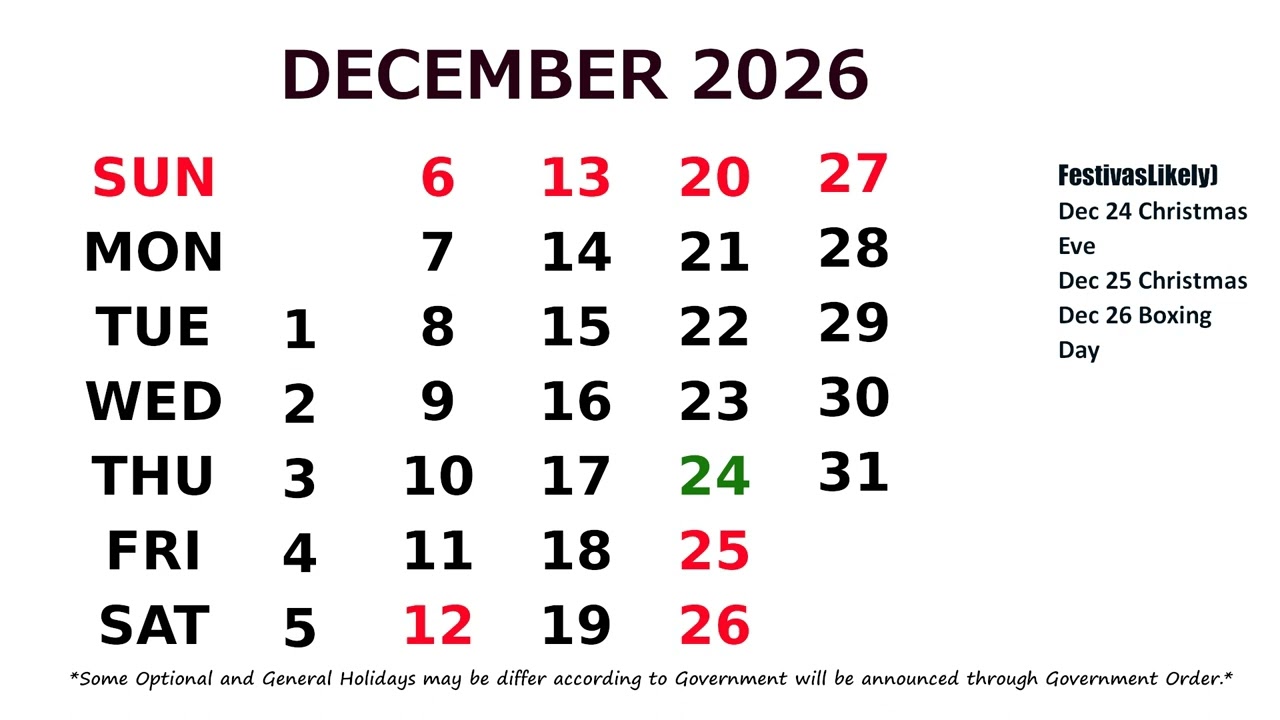 December Calendar 2026 - YouTube december-calendar-2026-youtube