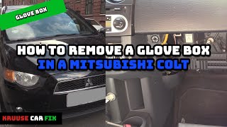 How to remove a GLOVEBOX in a Mitsubishi Colt access to the heat fan, blower motor, and cabin filter