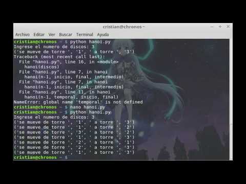 torres de hanoi usando recursividad en python