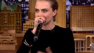 Model, actress, beatboxer? cara delevingne shows jimmy fallon her
beatboxing skills and gets the roots' tariq trotter to rap a few
freestyle bars over beat.