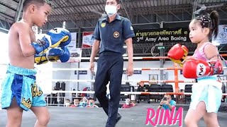 RIINA VS Husen! รีนะอัดพี่ป.3กลัวซะที่ไหนมาไกลถึงเพชรบูรณ์リイナ！21戦してる経験豊富な2個上の双子の男の子と激突！！【ムエタイ】