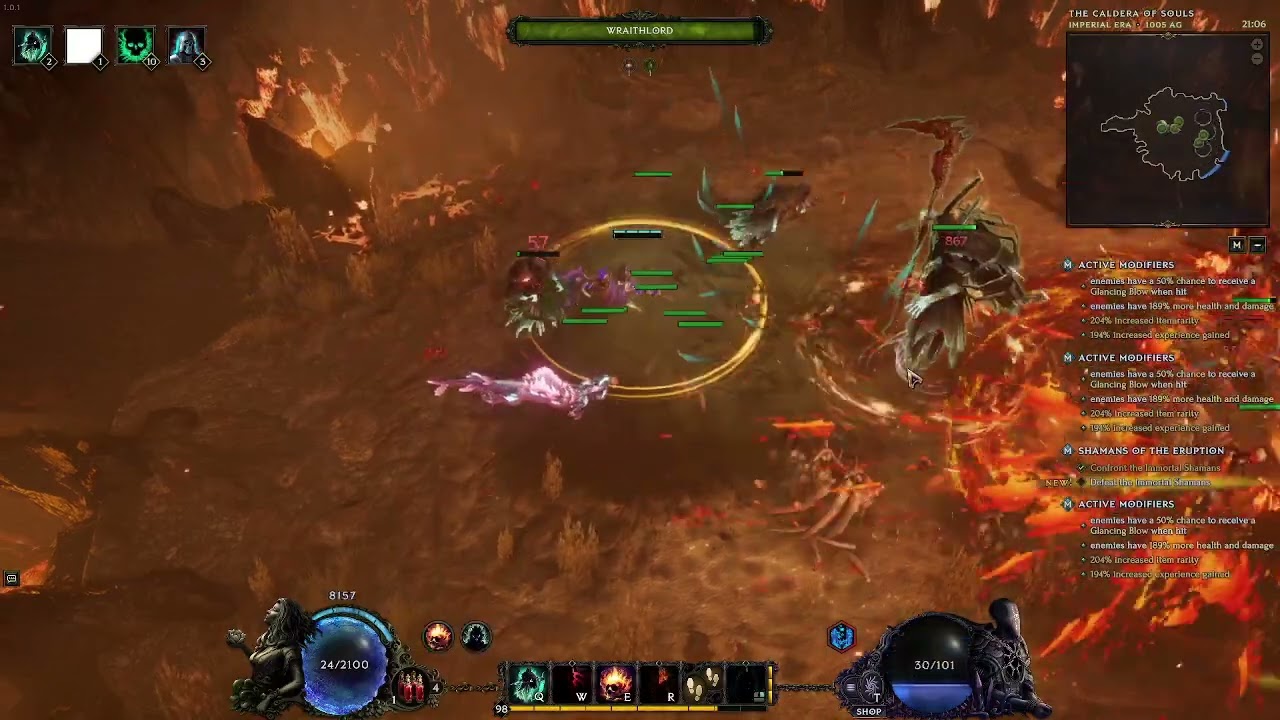 Last Epoch - Wraithlord Necromancer vs 220 Corruption Shaman Trio (Spirits of Fire)