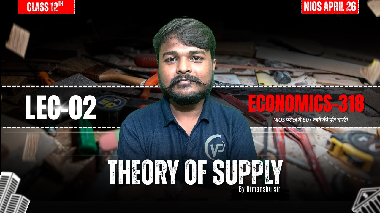 NIOS Class 12 Economics (318) | Theory of Supply | LEC-02 | Important Questions | By Himanshu Sir
