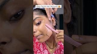 Facial Hair Removal At Home ✨ Easy & Safe Method | Smooth Skin #shorts #ytshorts #facialhairremove