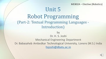 Robot Programming Part 2 By Dr. Harshadeep Joshi