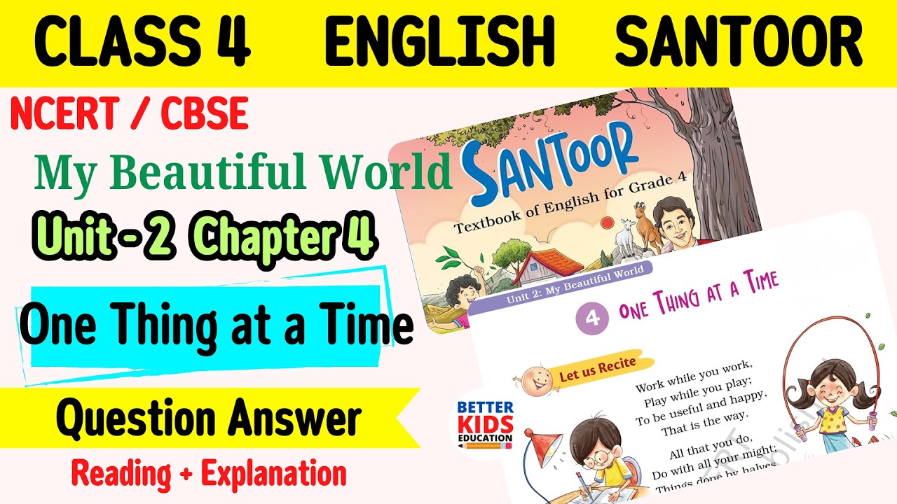 Chapter Time Class 4 One Thing at a Time | class 4 english chapter 4 Santoor | Unit 2 My ...