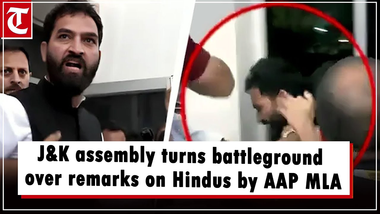 Huge fracas in J&K assembly; AAP MLA Malik first argues with PDP MLA Para, then manhandles BJP MLAs