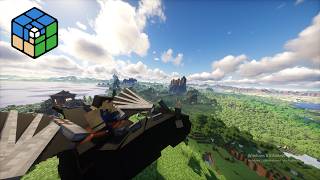 Dragon mounts Remastered &amp; Distant horizons minecraft mod combination