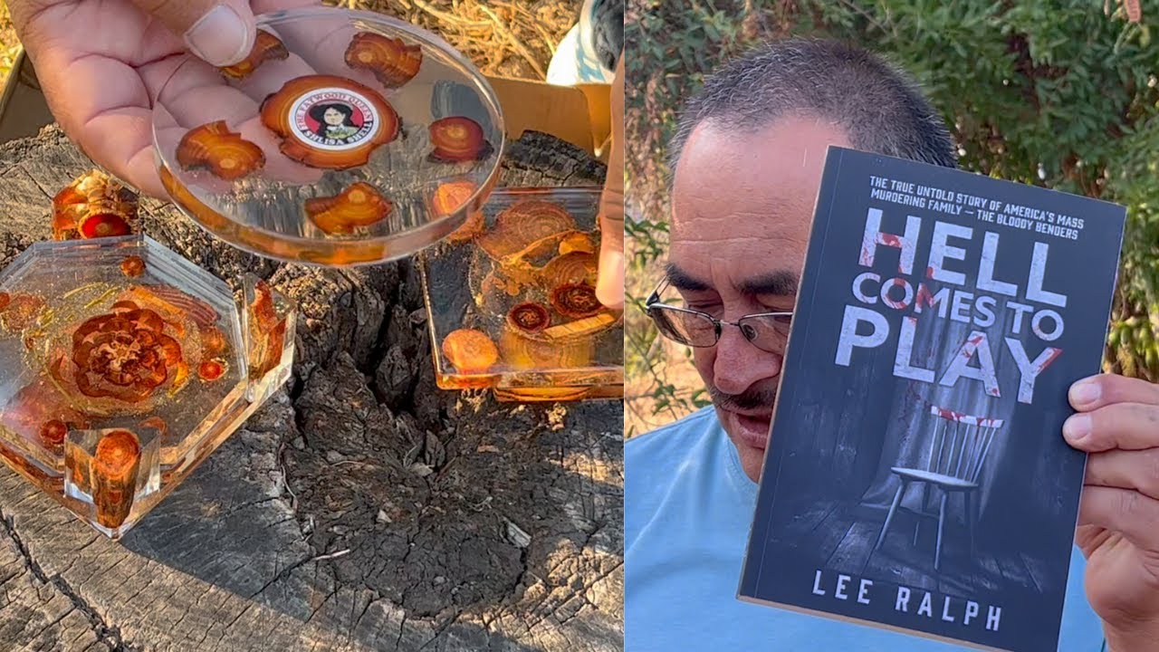 Hell comes to play by Lee Ralph | Shlisa Shells custom coasters | fatwood and beer the addiction