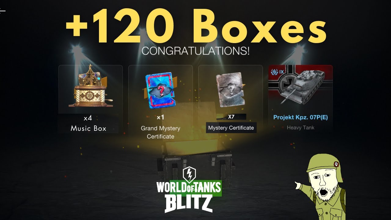 I OPENED THE GRAND MYSTERY CERTFICATE, AWESOME DRAW & 120 OTHER BOX 💀 🤯! | World of Tanks Blitz