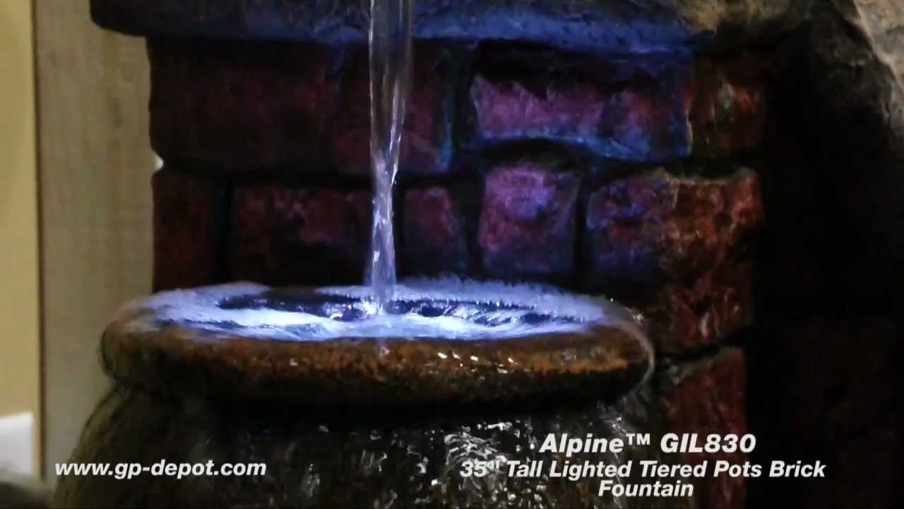 Two Tiered Pots Brick Water Fountain YouTube