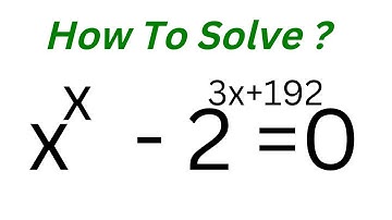 Math Olympiad Preparation x^x-2^3x+192=0 | You Should Learn This Trick!!!