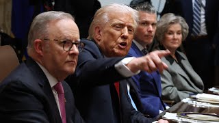 ‘Very gracious’: Trump calls out Rudd in front of Albanese