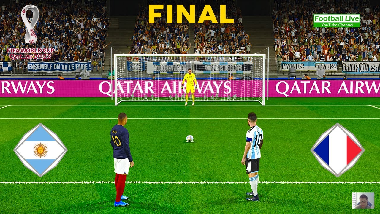 Penalty Shootout - Argentina Vs France FIFA World Cup Final 2022 Messi vs Mbappe PES Gameplay