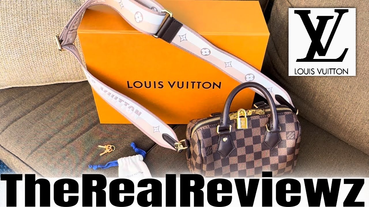 Louis Vuitton Speedy Bandoulière 20 Leather Handbag with Gold