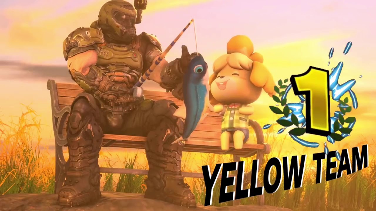 Doom guy smash dlc victory screen!