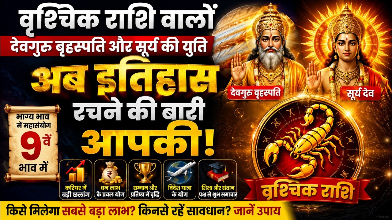 वृश्चिक राशि ♏ 16 जुलाई–16 अगस्त | गुरु सूर्य युति से इतिहास रचेंगे! भाग्य का महाविस्फोट | Scorpio