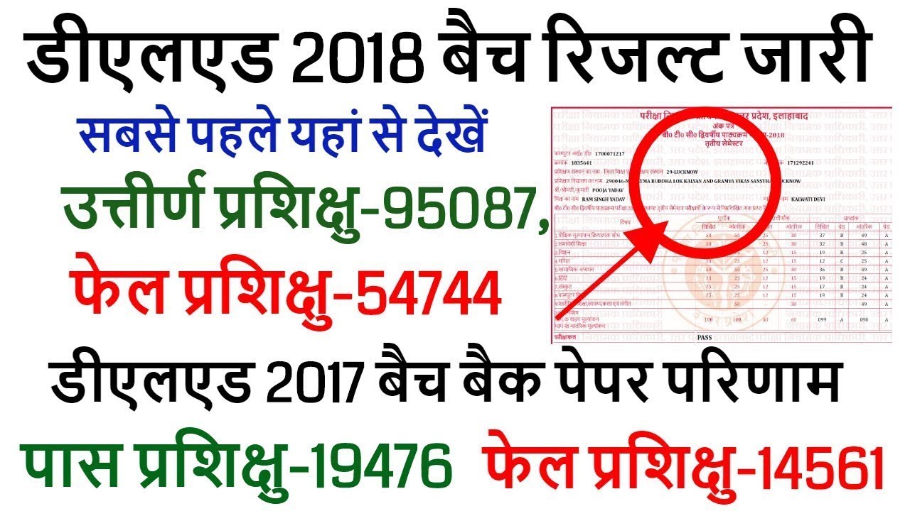 btc / deled 2nd semester result 2018 batch / up deled 2017 batch back paper result / deledresult.com