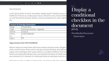 Display a conditional checkbox in the document [EP-15]