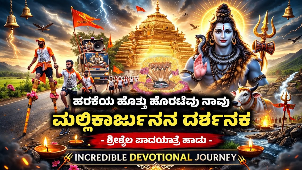 ಶ್ರೀಶೈಲ ಪಾದಯಾತ್ರೆ ಹಾಡು - ಹರಕೆಯ ಹೊತ್ತು ಹೊರಟೆವು ನಾವು ಮಲ್ಲಿಕಾರ್ಜುನನ ದರ್ಶನಕ | ವೈಭವ ಕನ್ನಡ