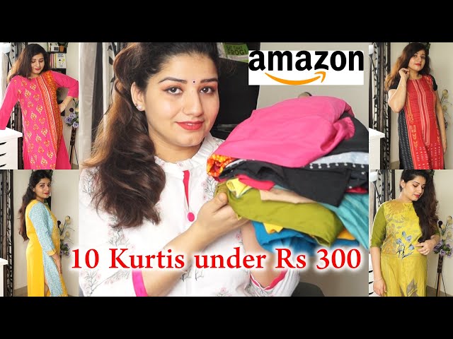 Amazon Office/College wear Kurtis Haul under Rs 199 | Amazon Affordable  Kurti Haul - YouTube