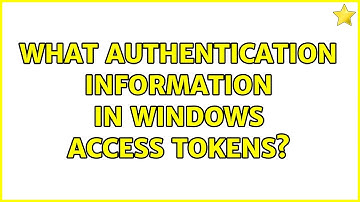 What authentication information in Windows access tokens? (2 Solutions!!)