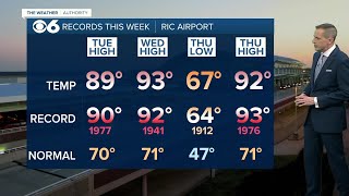 Record highs possible today and Thursday