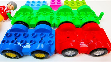 Learn Colors RED, GREEN, BLUE with Duplo Cars | A Building Blocks Toys Video