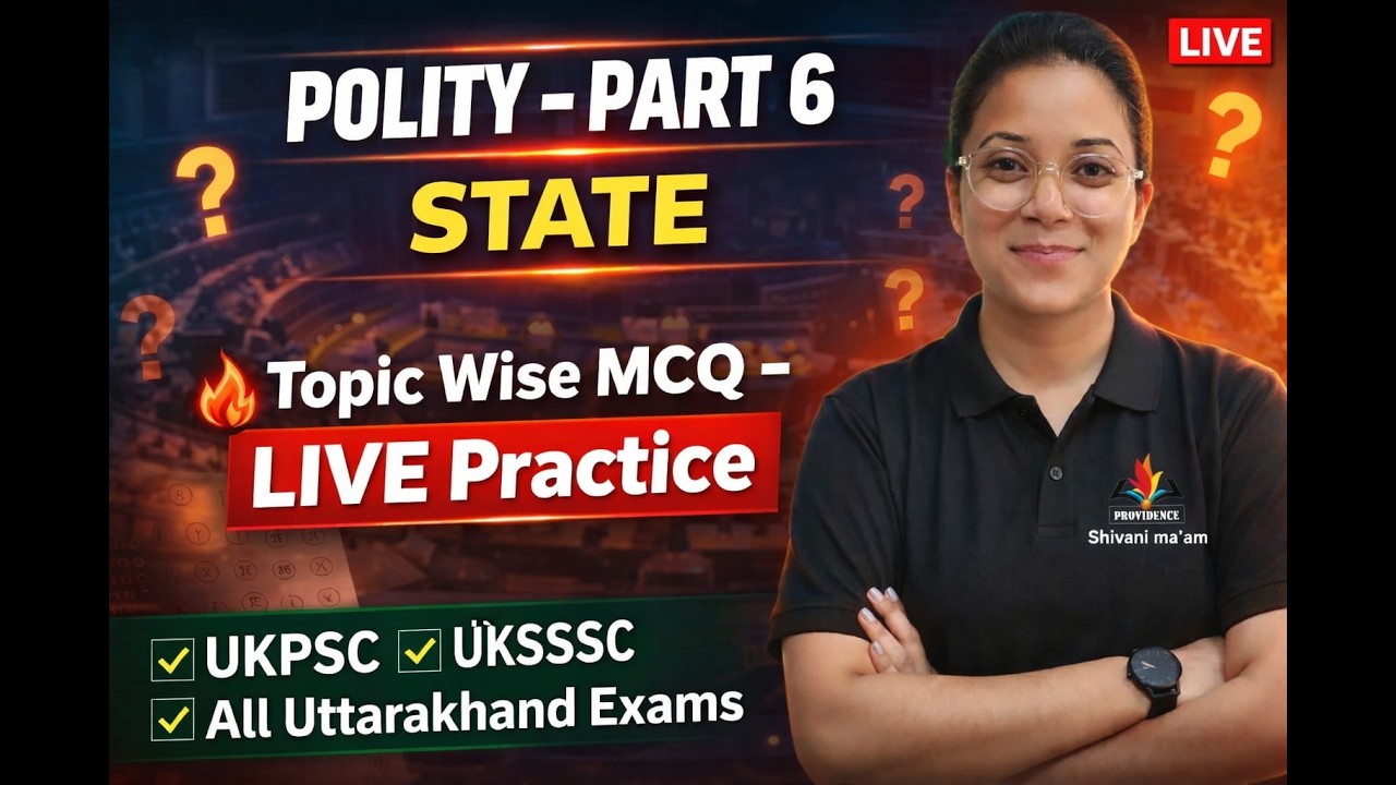 Polity lec 09 | STATE 🔥 MCQ Practice LIVE | UKPSC | UKSSSC | Polity | by shivani mam