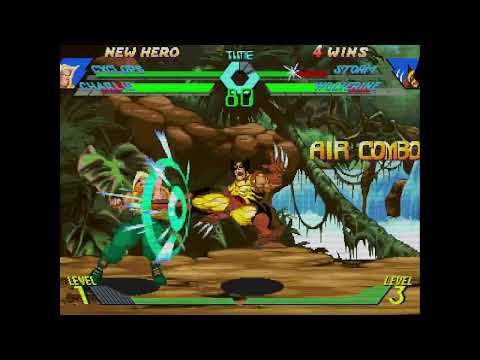 X-Men vs. Street Fighter - Cyclops, Charlie vs. Storm, Wolverine 3