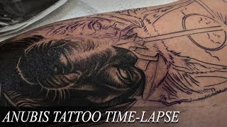 ANUBIS | Egyptian Black & Grey Realism Tattoo