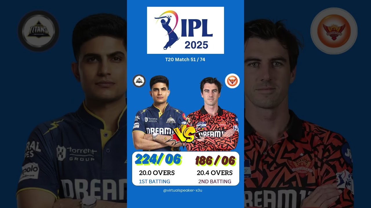 🏏 IPL 2025: Match 51🔥 GT won by 38 runs against SRH! || V Rajan || @virtualspeaker-x3u 