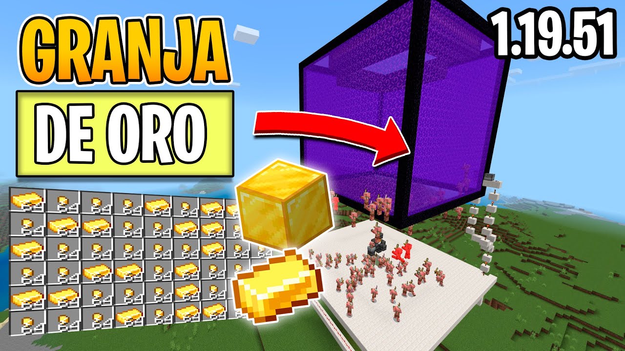 Granja de oro minecraft bedrock 1 19 51 facil youtube