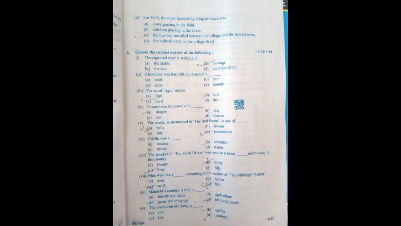 class 10 hslc exam 2023 question paper english 🙄seba exam #shorts