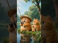Chubby Cat Was Just Fishing… Then THIS Happened! Wait for It… 😂🐱🎣#cats #funnycats #shorts #animation