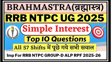 ALL Simple Interest Questions asked in RRB NTPC Under Graduate 2025| Maths PYQs by Stiver Sir 
