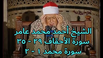الشيخ احمد محمد عامر وتلاوة من سورة الاحقاف 29 - 35  وسورة محمد  1 - 2