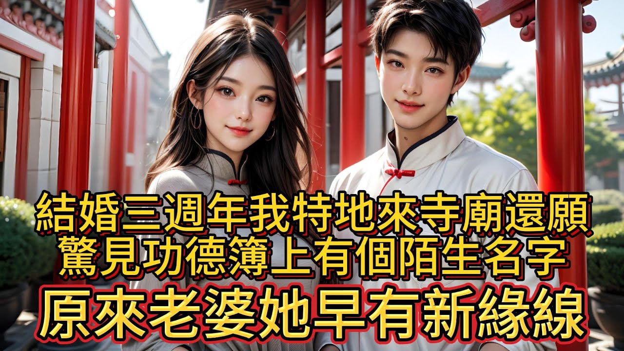 結婚三週年我特地來寺廟還願，驚見功德簿上有個陌生名字，原來老婆她早有新緣線。